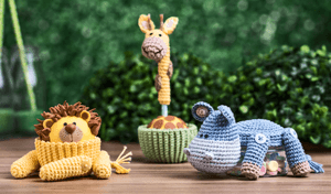 Amigurumi: mesa de festa com tema selva