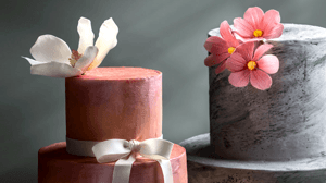 Bolo decorado com técnicas de ganache