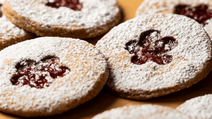 Biscoitos amanteigados 2:  linzer cookies recheados
