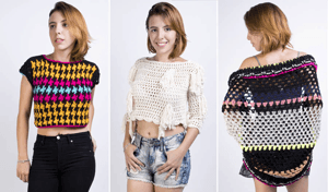 Roupas fashion em crochê